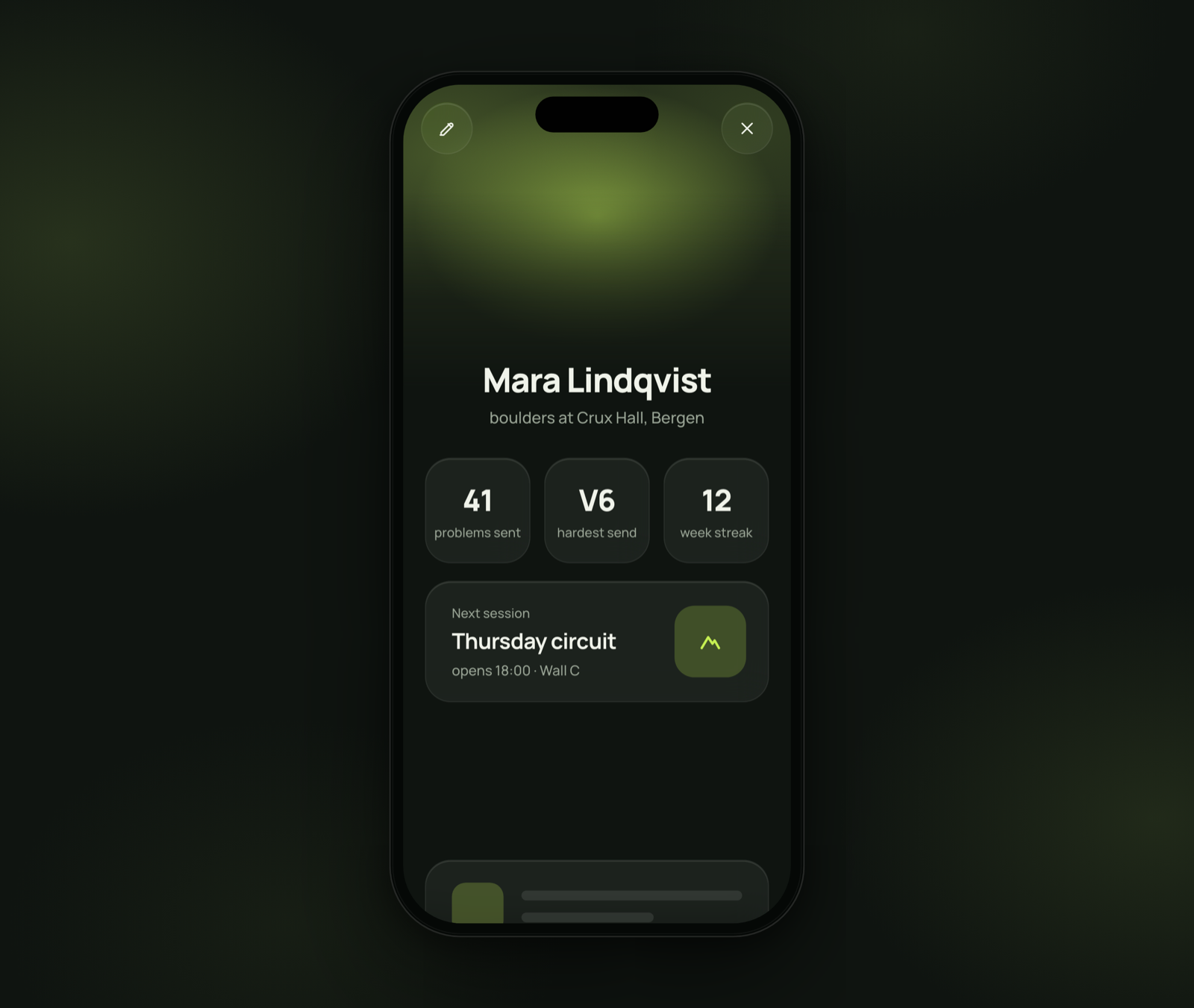 A second, different result produced by Mobile Profile Page