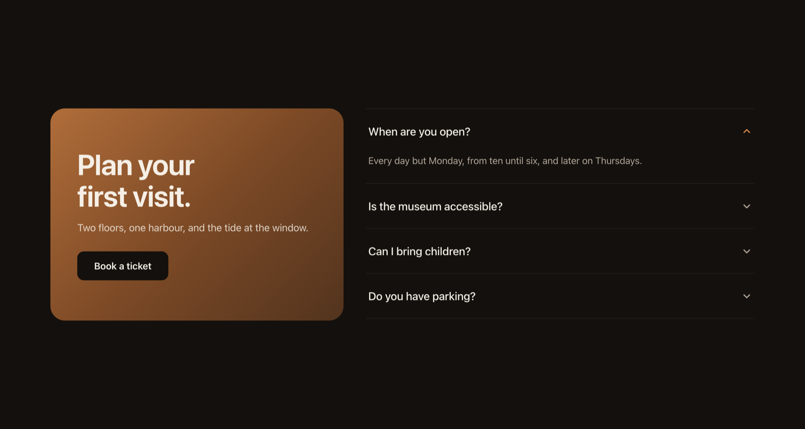 A second, different result produced by Collapsible FAQ