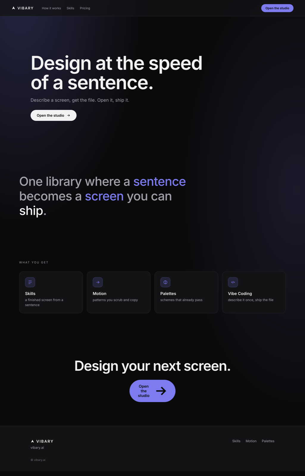 A result produced by One-File Landing Page